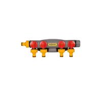 Hozelock Distributeur d'eau 2150R0000 4 voies Ø 12 à 15 mm avec vanne de régulation