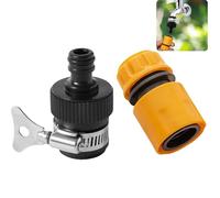 Raccord de robinet universel en caoutchouc (pour robinets de 16 à 21 mm) avec raccord de tuyau à dégagement rapide, convient pour tuyau d'arrosage de 1,27 cm à 5/8", étanche, facile à installer,