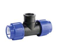 Raccord de serrage spécial 20 mm pour tuyau en polyéthylène, conduite d'eau en plastique, raccord vers. raccords, postes résiduels, 20 mm 3/4" IG pièce en T
