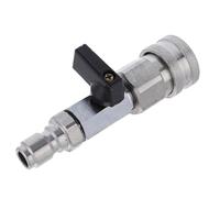 Raccord de Sortie pour Nettoyeur Haute Pression 3/8, Acier Inoxydable | Vanne à Bille Intégrée, Raccord Rapide Mâle et Femelle, Joint Étanche, pour Tuyau et Surface Cleaner