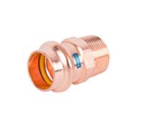 Raccord de transition HS AQUAGAS V 22 mm x 3/4 pouce 4501022034 en cuivre, filetage mâle, à sertir, pour gaz et eau