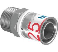 Raccord de transition S-Press PLUS Uponor en laiton étamé 25 mm x 1 filet mâle