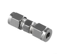 Raccord de tube de compression en acier inoxydable - Adaptateur double | Acier inoxydable 304, adaptateur droit à double virole, pression de 16-20 MPa, -100 à 350 °C