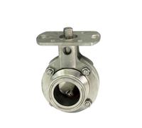 Raccord de tube O.D 19/25/32/38/45/51 mm Tri Clamp 3,8 cm 2" 304 Virole papillon en acier inoxydable 304 sans actionneur (45 x 64 mm)