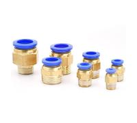 Raccord de tube pneumatique en laiton, 10 pièces : filetage métrique PC4/6-M6/M8/M10/M12(PC6-M10x1.5)