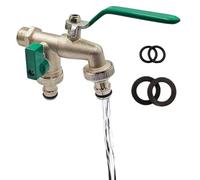 Raccord de Tuyau 2 Voies Robustes - Robinet de Salle de Bains à Double Bec - Diviseur Robinet Double Bec Haute Pression Pour Extérieur Jardin Balcon Salle de Bain Buanderie Cour