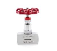 Raccord de tuyau à aiguille d'arrêt 2 voies en acier inoxydable 304 à filetage femelle 1/4", 3/8", 1/2", 3/4", 1", haute pression(3/8 Inch)