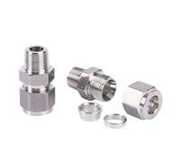 Raccord de tuyau à compression en acier inoxydable 316L, écrou UNF, 1/8" 1/4" 3/8" 1/2" 3/4" 1" BSPT mâle 1/8"-1" 2-25 mm(4MM_1/2")