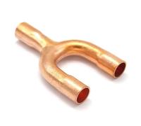 Raccord de tuyau à souder en Y 3 voies, 6,3 x 0,6 x 21 mm, alimentation en cuivre, for climatiseur, réfrigération, gaz, eau, huile