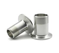 Raccord de tuyau à trois clips, filetage extérieur DN8-DN50, adaptateur sanitaire en acier inoxydable SS304/316, 1/4"-2"(SS316L,1l2 inch Ferrule34)