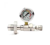 Raccord de tuyau britannique DIN 300 5/8 avec manomètre et vanne à poussoir, pression nominale 300 bar(400Bar Gauge)