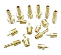 Raccord de tuyau cannelé en laiton mâle 1/8" 1/4" 3/8" 1/2" 3/4" NPT 1/8"-3/4" for eau, gaz, carburant(3l8 NPT To 3l4 Inch)