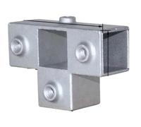 Raccord de tuyau carré 20 x 20 mm/25 x 25 mm, coude à boucle, bouchon de tuyau, bride à boucle fixe, siège carré en acier, raccord de tuyau carré(25x25mm-5T)