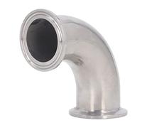 Raccord de tuyau coudé à pince sanitaire à 90 degrés en acier inoxydable pour systèmes de fluides industriels, pression de service maximale de 16 kg à 150 degrés Celsius, taille (19)