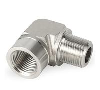 Raccord de tuyau coudé SS316 vers mâle NPT BSPT 1/4 3/8 1/2 3/4 pouces connecteur 3000 psig WP en acier inoxydable remplacer-filetage NPT, 1/4"