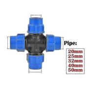 Raccord de tuyau d'arrosage (croix 32 mm) pour vanne de dérivation d'eau, connecteur 20/25/32/40/50