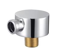 Raccord de tuyau de douche coudé rond 1,27 cm pour douche à main et salle de bain (argenté)