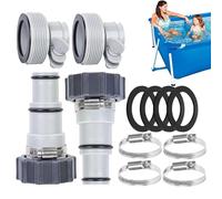 Raccord De Tuyau De Piscine | Kit De Pièces De Rechange - Avec Collier et Rondelle Adaptateurs de Raccord de Piscine pour Tuyau de Remplacement Adaptés aux Diamètres 38 Millimètres et 32 | pour Raccor