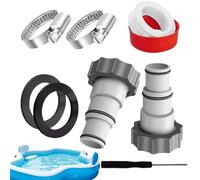 Raccord De Tuyau De Pompe À Piscine,Connecteur De Tuyau De Piscine Avec Collier Et Joint - Pièces de Rechange pour Spa Fontaine et Contre-Lavage Débutants Professionnels Utilisateurs Domestiques