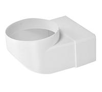 Raccord de tuyau de transition d'angle 90° pour conduit de ventilation rond Ø 100 mm sur carré 110 x 55 mm en plastique ASA
