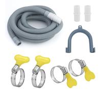 Raccord de tuyau de vidange de 3 m - Rallonge pour machine à laver, crochet et collier de serrage - Pour machine à laver et lave-vaisselle - 1/1,5/2/2,5/3/4/5/6/7 m