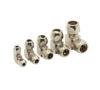 Raccord de tuyau d'huile pneumatique à torsion rapide, 4 6 8 10 12 14 16mm, coude de diamètre extérieur à 90 degrés, connecteur de raccords de Tube de Compression en laiton(OD tube 8mm)