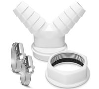 Raccord de tuyau double connecteur 1 1/2 pouce + 2 x colliers de serrage Ø 20...