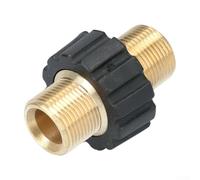Raccord de tuyau double mâle M22 x 1 5 pour nettoyeur haute pression compatible avec et tuyaux de lave-glace Kranzle en laiton massif avec manchon en plastique (avec manchon en plastique)