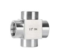 Raccord de tuyau en acier inoxydable 304, 1/8", 1/4", 3/8", 1/2", 3/4", 1", NPT M14 M20, femelle/mâle, 4 voies, 1 pièce(Female BSPP(G),3/4")