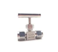 Raccord de tuyau en acier inoxydable 304 à double virole de 3 mm, 4 mm, 6 mm, 8 mm, 10 mm, 12 mm, vanne à pointeau d'arrêt haute pression, poignée droite(6mm)