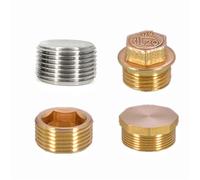 Raccord de tuyau en cuivre à filetage mâle 1/8", 1/4", 3/8", 1/2", 3/4", tête hexagonale, embout de tuyau en laiton, adaptateur de connecteur de coupleur(Brass Male Plug,1PCS_1L2 BSP)