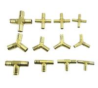 Raccord de tuyau en laiton, 3 ou 4 voies, coude droit, barbe 6 8 10 12 14 16 19mm, connecteur barbelé en cuivre, adaptateur de coupleur de Joint(4 Way,12mm)