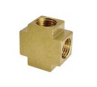 Raccord de tuyau en laiton 3 voies 4 voies, filetage femelle BSP for système de graissage, système hydraulique, connecteur égal, 1 pièce(4 Ways,3/8inch)