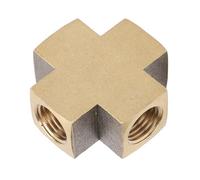 Raccord de tuyau en laiton 4 voies adaptateur de tuyau en laiton métal universel 1/8in filetage femelle pour vide carburant air eau gaz plomberie automobile industrielle