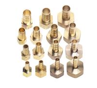 Raccord de tuyau en laiton 6 mm, 8 mm, 10 mm, queue cannelée 1/8" 1/4" 1/2" 3/8" BSP, filetage femelle, connecteur en cuivre, adaptateur de coupleur de joint, 1/4", 10 mm Brad