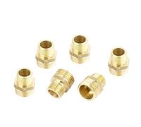 Raccord de tuyau en laiton, 6 pièces, filetage mâle 3/8PT vers 1/2PT, doré, réducteur hexagonal, raccords (d724d39b7e448022b3fbd69e4b66ef4d)