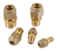 Raccord de tuyau en laiton à filetage mâle BSP 1/8 1/4 3/8 1/2 3/4" vers tube évasé 1/4-3/4" SAE-Standard UNF Écrou Connecteur de raccord de tuyau en laiton Air Conidi(1l4 BSPP To 6.35mm)