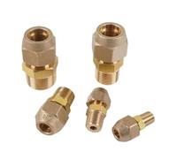Raccord de tuyau en laiton avec écrou 1/8", 1/4", 3/8", 1/2", 3/4", NPT BSP mâle femelle 1/4-3/4", SAE, raccord de tuyau évasé for climatiseur(NPT Male With Nut,5L8 INCH_3/8")