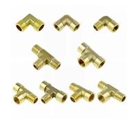Raccord de tuyau en laiton, coude en T 2 voies 3 voies 1/8 1/4 3/8 1/2 3/4 filetage mâle femelle, adaptateur de tube en cuivre for eau, gaz et huile(PE-MMF,1I8 Thread)