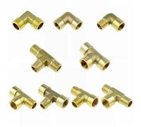 Raccord de tuyau en laiton, coude en T 2 voies 3 voies 18 14 38 12 34 filetage mâle femelle, adaptateur de tube en cuivre for eau, gaz et huile(PV-MM,1/8")
