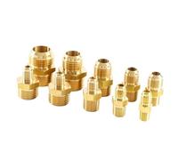 Raccord de tuyau en laiton for climatiseur, 1/8", 1/4", 3/8", 1/2", 3/4", 1" NPT BSP mâle femelle 1/8-3/4" SAE Flare Tube OD Mamelon(NPT Male,5L16 INCH_1/8")