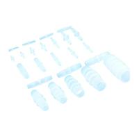 Raccord de tuyau en PP pagode 1.6mm-25mm, 5 pièces, en polypropylène, à flux direct Constant, for maison, jardin, Aquarium, Transport de fluide(12mm Flat Mouth)