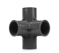 Raccord de tuyau en PVC 20/25/32/40/50 mm, coude droit, té, joints croisés, adaptateur de tuyau d'eau(4-black,50mm)