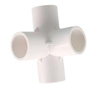 Raccord de tuyau en PVC à té coulissant, adaptateur de connecteur à 3 voies de forme dimensionnelle pour connexion de tuyau d'eau de jardin, blanc Four-Connections 20mm