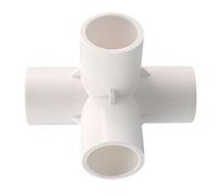 Raccord de tuyau en PVC à té coulissant, adaptateur de raccord 3/4 voies pour tuyau d'arrosage de jardin, blanc Four-Connections 40mm