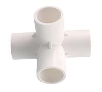Raccord de tuyau en PVC à té coulissant de 50 mm, adaptateur de joint de connecteur pour raccordement de tuyau d'eau de jardin, blanc Four-Connections 50mm