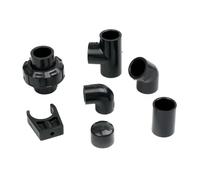 Raccord de tuyau en PVC gris foncé, coude droit, 20 à 63 mm, 1 pièce, for irrigation de jardin, accessoires de bricolage, joints d'alimentation for réservoir d'eau d'aquarium(45 Degree Elbow,50mm (1 P