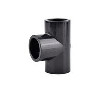 Raccord de tuyau en PVC noir 16 à 50 mm, coude droit en T, raccords for tube de drainage d'aquarium, accessoires d'irrigation de jardin DIY(Tee connector,Black 25mm)