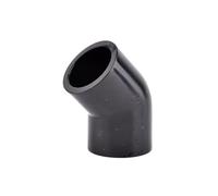 Raccord de tuyau en PVC noir, coude droit, raccord en T, raccords for tube de drainage d'aquarium, accessoires d'irrigation de jardin, bricolage, 1 pièce, 16 à 50 mm(45 Degree elbow,Black 25mm)