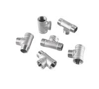 Raccord de tuyau en T à 3 voies fileté mâle + mâle + femelle DN15//DN20/DN25, 1/2 "3/4" 1 "BSP fileté en acier inoxydable 304(F-M,3/4")